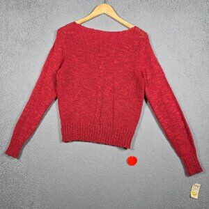 Vintage Crazy Horse Sweater Women Large Open‎ Cable Knit Artisanal Boat Neck NWT